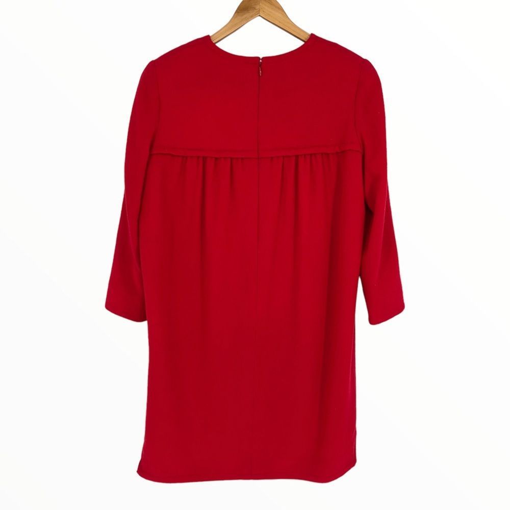 70’s Vintage Bill Blass Red Neiman Marcus Crisscross Lace Up Elbow Sleeve Dress - Picture 9 of 16